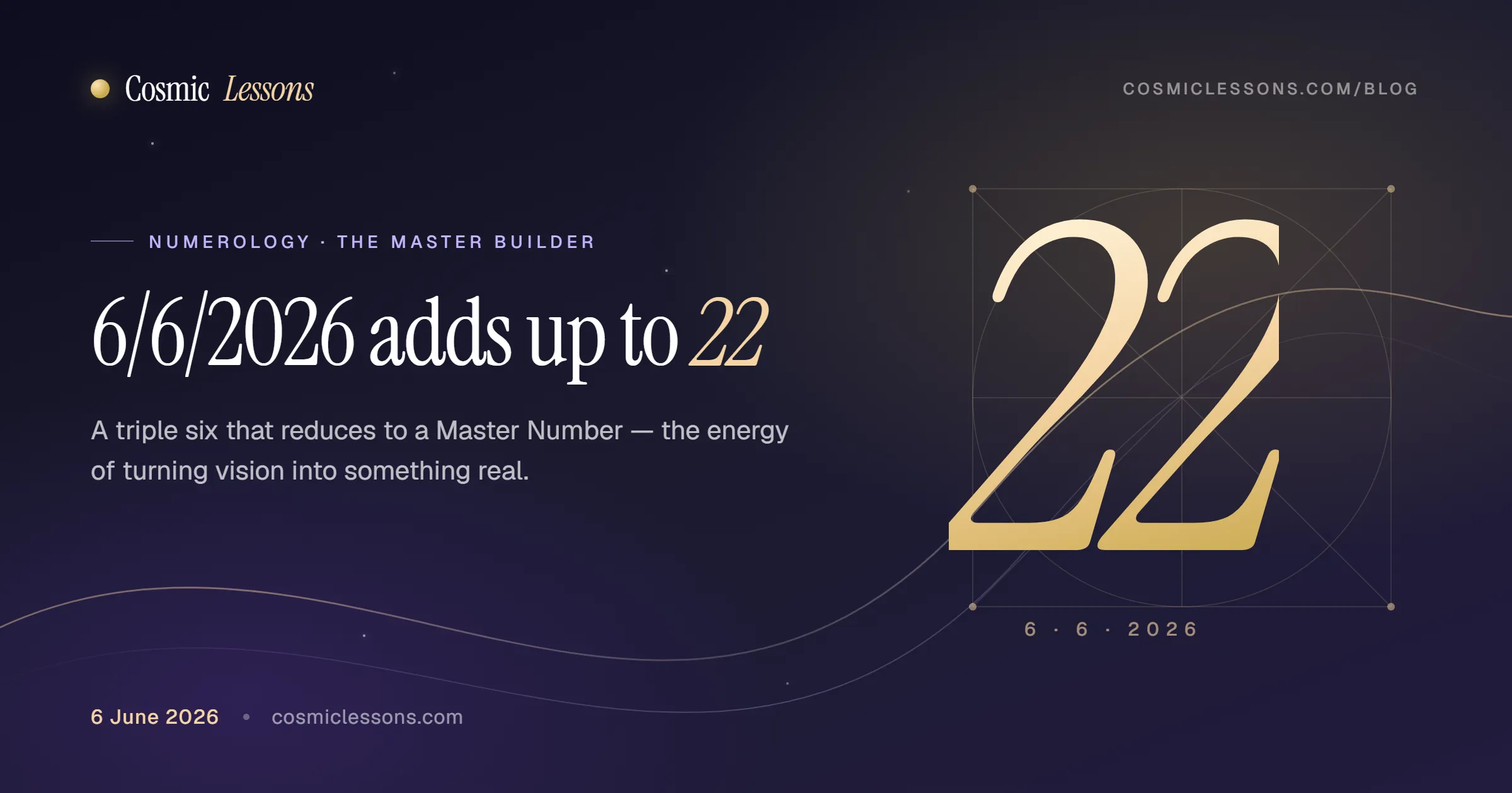 6 June 2026 numerology ~ a triple six date that reduces to master number 22