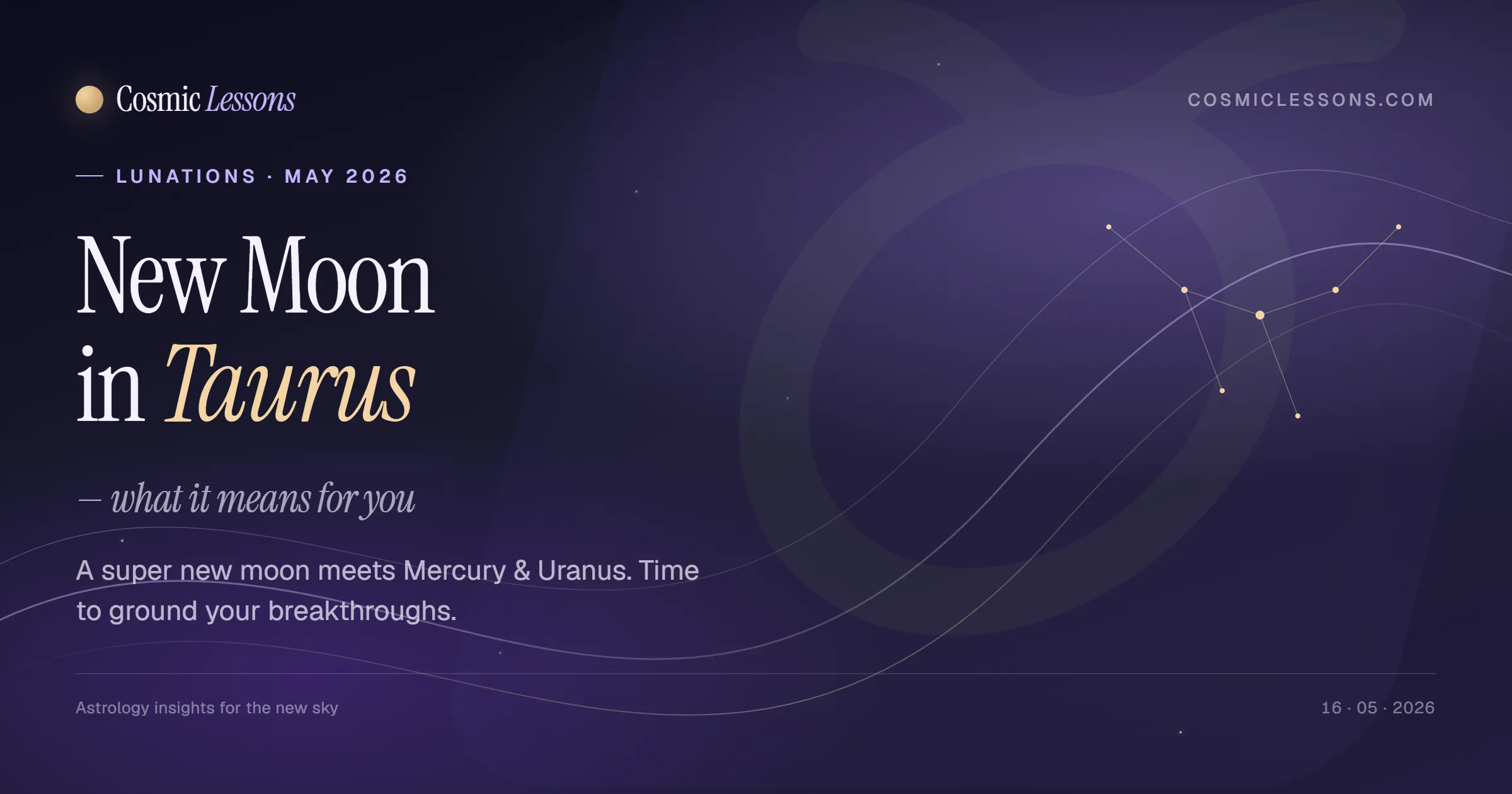 New Moon in Taurus May 2026 ~ a super new moon meets Mercury and Uranus